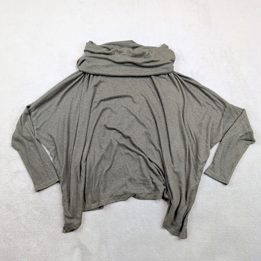 Ee:some Large Cowl Neck Oversized Lagenlook Sweater Olive Green Vintage Boho